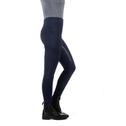 HKM Reitleggings Rio mit Vollgrip aus Silikon Dunkelblau