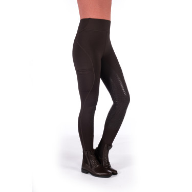 HKM Reitleggings Rio mit Vollgrip aus Silikon Dunkelbraun