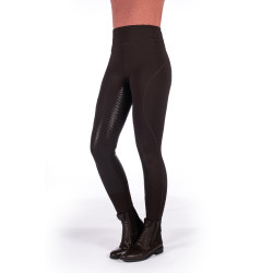 HKM Reitleggings Rio mit Vollgrip aus Silikon Dunkelbraun