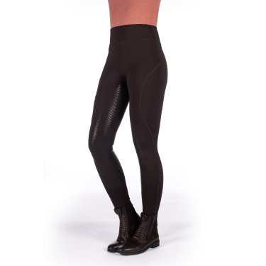 HKM Reitleggings Rio mit Vollgrip aus Silikon Dunkelbraun