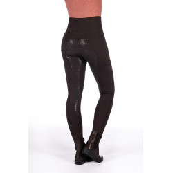 HKM Reitleggings Rio mit Vollgrip aus Silikon Dunkelbraun