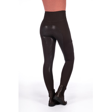HKM Reitleggings Rio mit Vollgrip aus Silikon Dunkelbraun