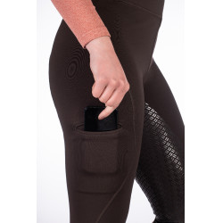 HKM Reitleggings Rio mit Vollgrip aus Silikon Dunkelbraun