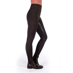 HKM Reitleggings Rio mit Vollgrip aus Silikon Dunkelbraun