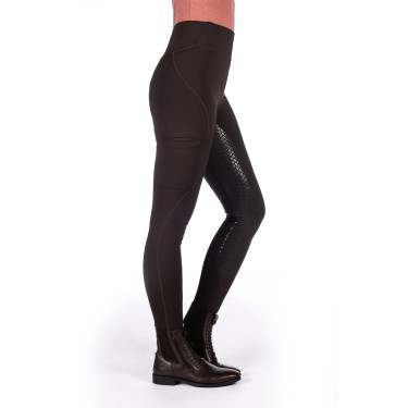 HKM Reitleggings Rio mit Vollgrip aus Silikon Dunkelbraun