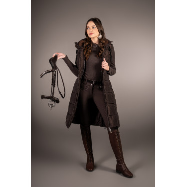 Lange Steppjacke Arezzo Lauria Garrelli Dunkelbraun