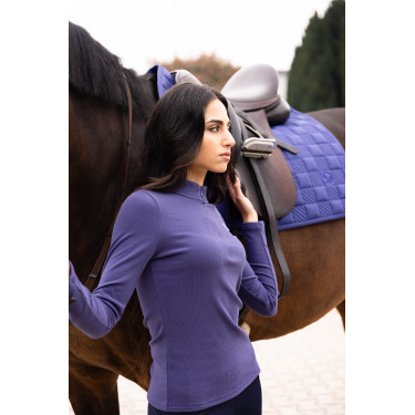 Langarm-Polo Arezzo Soft Lauria Garrelli Indigo Blau