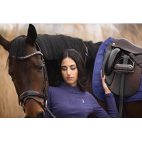 Langarm-Polo Arezzo Soft Lauria Garrelli Indigo Blau