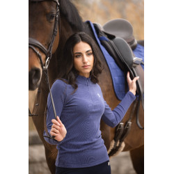 Langarm-Polo Arezzo Soft Lauria Garrelli Indigo Blau