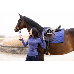 Langarm-Polo Arezzo Soft Lauria Garrelli Indigo Blau