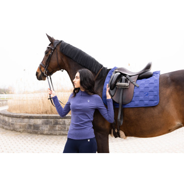 Langarm-Polo Arezzo Soft Lauria Garrelli Indigo Blau