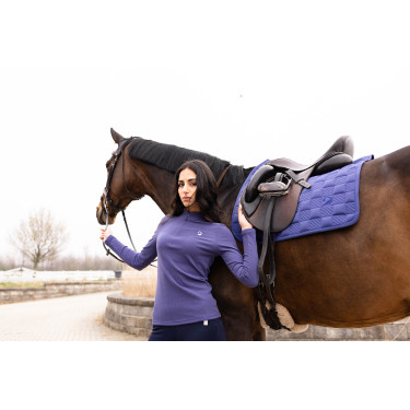 Langarm-Polo Arezzo Soft Lauria Garrelli Indigo Blau