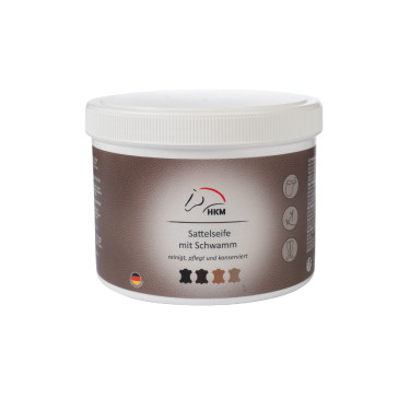 Sattelseife mit Schwamm 500 ml HKM Hinweisfarbe Transparent