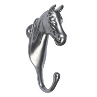 HKM Pferdekopf-Halterung Silberfarben Grau