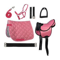 Sattel für Shetland Set Lucy HKM Pink Rosa