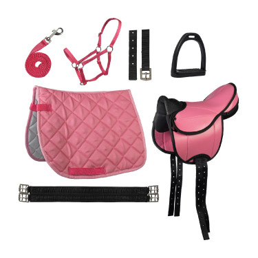 Sattel für Shetland Set Lucy HKM Pink Rosa