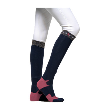 Damen-Reitsocken Flags & Cup Olbia Marine / Kirschrot