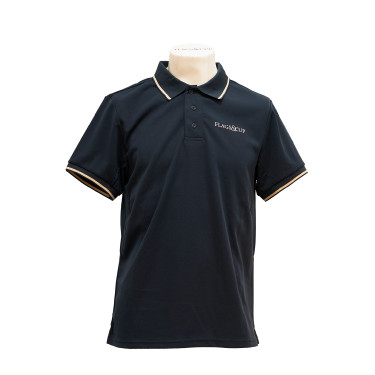 Kurzarm-Poloshirt Flags & Cup Jungen Lugano Marine Marineblau