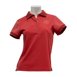 Piqué-Poloshirt kurzarm Flags & Cup Damen Anzia Kirsche Rot