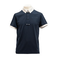 Kurzarm-Turnierpolo Herren San Remo von Flags & Cup Marine Marineblau