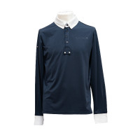 Wettkampf-Poloshirt Flags & Cup Herren langarm San Remo Marine Marineblau