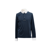 Wettkampf-Poloshirt Flags & Cup Herren langarm San Remo Marine Marineblau