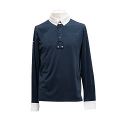 Wettkampf-Poloshirt Flags & Cup Herren langarm San Remo Marine Marineblau