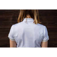 Turnierpolo Flags & Cup Andria Damen kurzarm Weiß Weiß