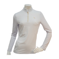 Turnierpolo Flags & Cup Andria Damen Langarm Weiß Wei&amp;szlig;