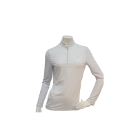 Turnierpolo Flags & Cup Andria Damen Langarm Weiß Weiß