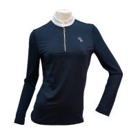 Turnierpolo Flags & Cup Andria Damen Langarm Marine Marineblau