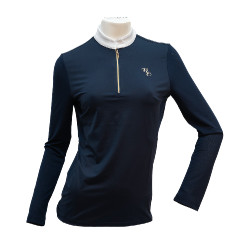 Turnierpolo Flags & Cup Andria Damen Langarm Marine Marineblau