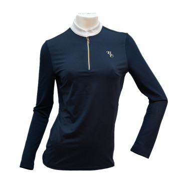 Turnierpolo Flags & Cup Andria Damen Langarm Marine Marineblau