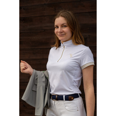 Kurzarm-Turnierpolo Flags & Cup Mädchen Andria Weiß Wei&amp;amp;amp;amp;amp;amp;szlig;