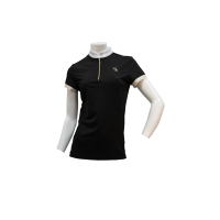 Kurzarm-Turnierpolo Flags & Cup Mädchen Andria Marine Marineblau