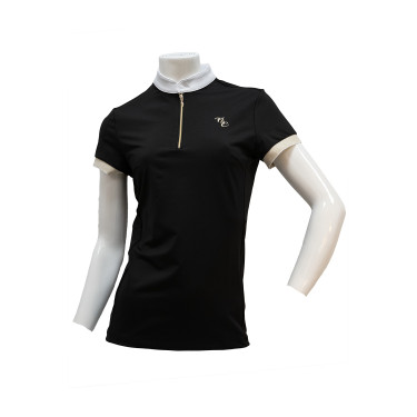 Kurzarm-Turnierpolo Flags & Cup Mädchen Andria Marine Marineblau