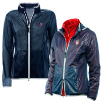 Transparente Unisex-Jacke Tattini Blau / graue Paspeln