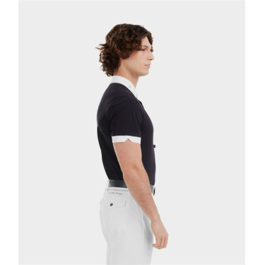 Horse Pilot Turniershirt Aerolight Herren, kurzarm Dunkle Nacht Schwarz