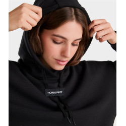 Damen Reit-Hoodie Horse Pilot Schwarz