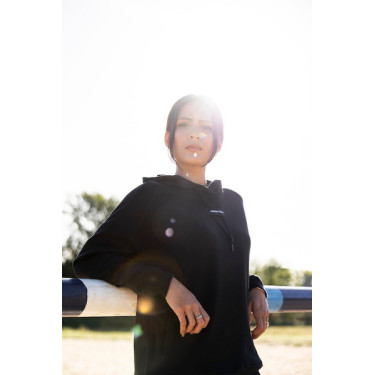 Damen Reit-Hoodie Horse Pilot Schwarz