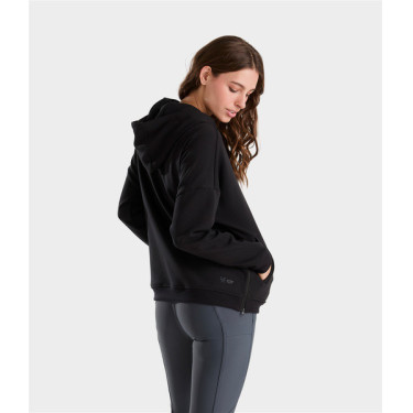 Damen Reit-Hoodie Horse Pilot Schwarz