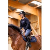 Damen-Reitpullover Horse Pilot aus Merinowolle Dunkle Nacht Schwarz