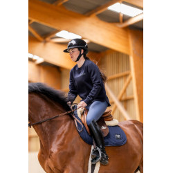 Damen-Reitpullover Horse Pilot aus Merinowolle Dunkle Nacht Schwarz