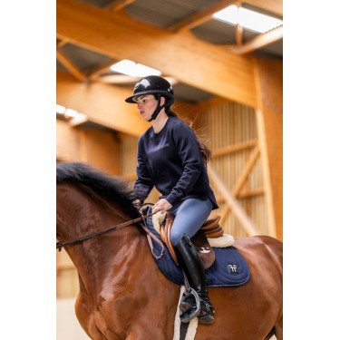 Damen-Reitpullover Horse Pilot aus Merinowolle Dunkle Nacht Schwarz