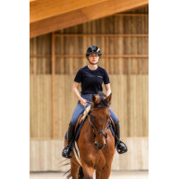 Damen-Reitshirt Horse Pilot aus Merinowolle Dunkle Nacht Schwarz