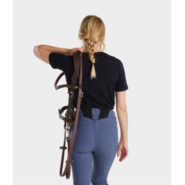 Damen-Reitshirt Horse Pilot aus Merinowolle Dunkle Nacht Schwarz