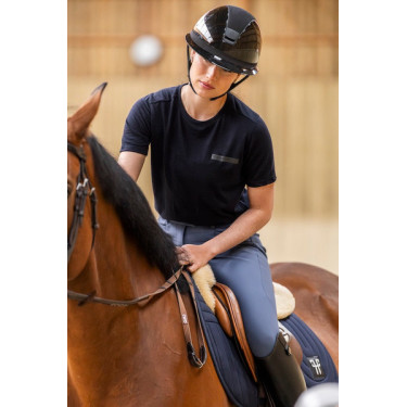 Damen-Reitshirt Horse Pilot aus Merinowolle Dunkle Nacht Schwarz