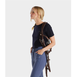 Damen-Reitshirt Horse Pilot aus Merinowolle Dunkle Nacht Schwarz