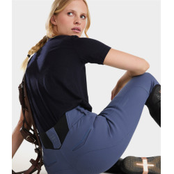 Damen-Reitshirt Horse Pilot aus Merinowolle Dunkle Nacht Schwarz