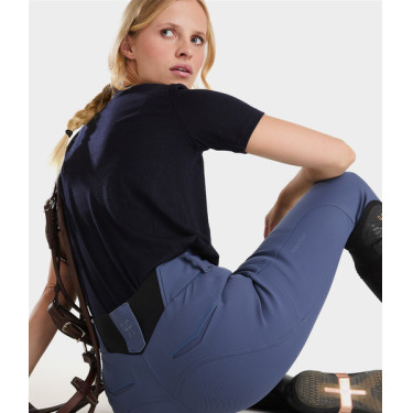 Damen-Reitshirt Horse Pilot aus Merinowolle Dunkle Nacht Schwarz